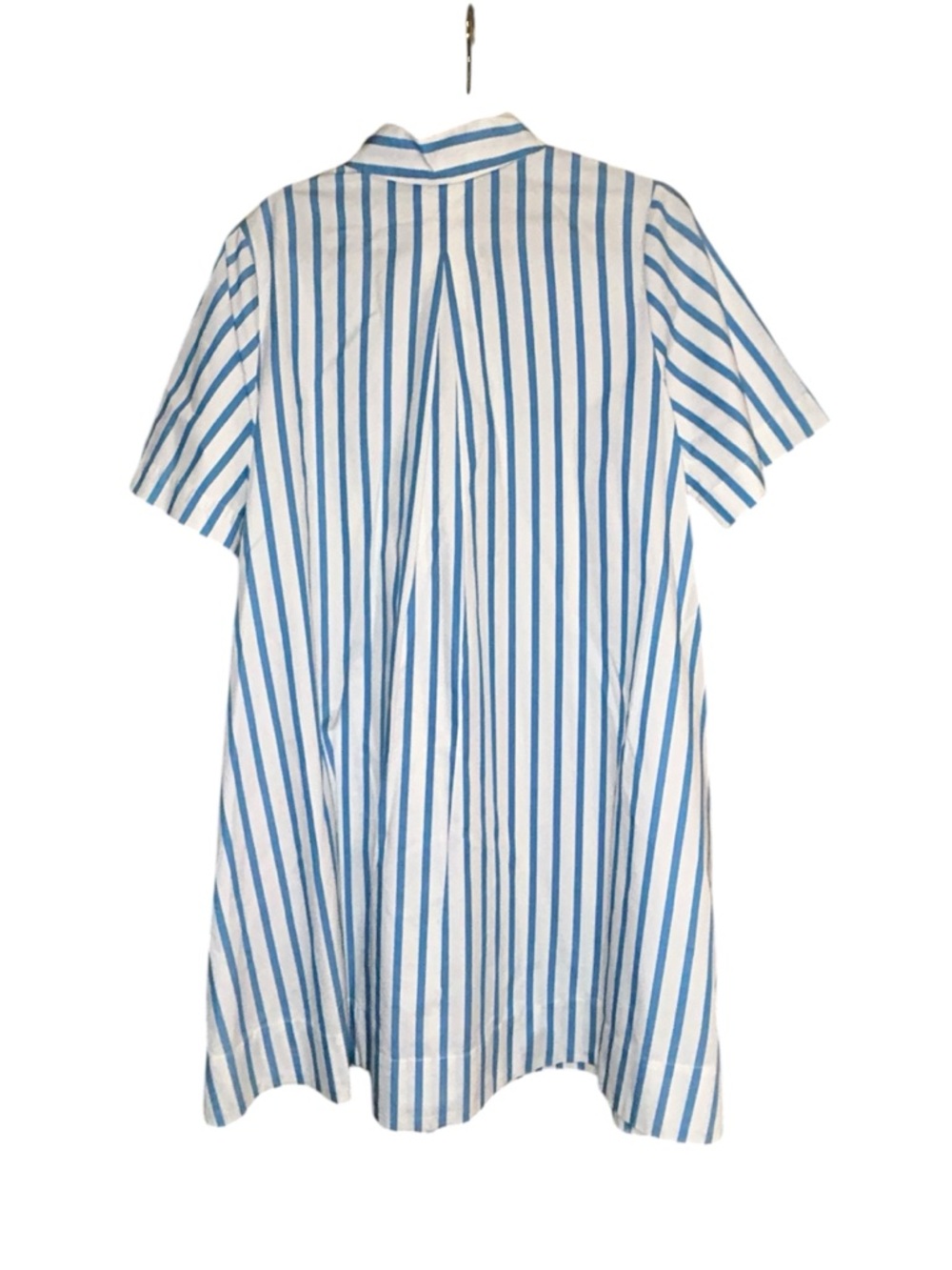 Old Navy Large TALL Blue & White Stripe Midi Swing Shirt Dress - Picture 2 of 3